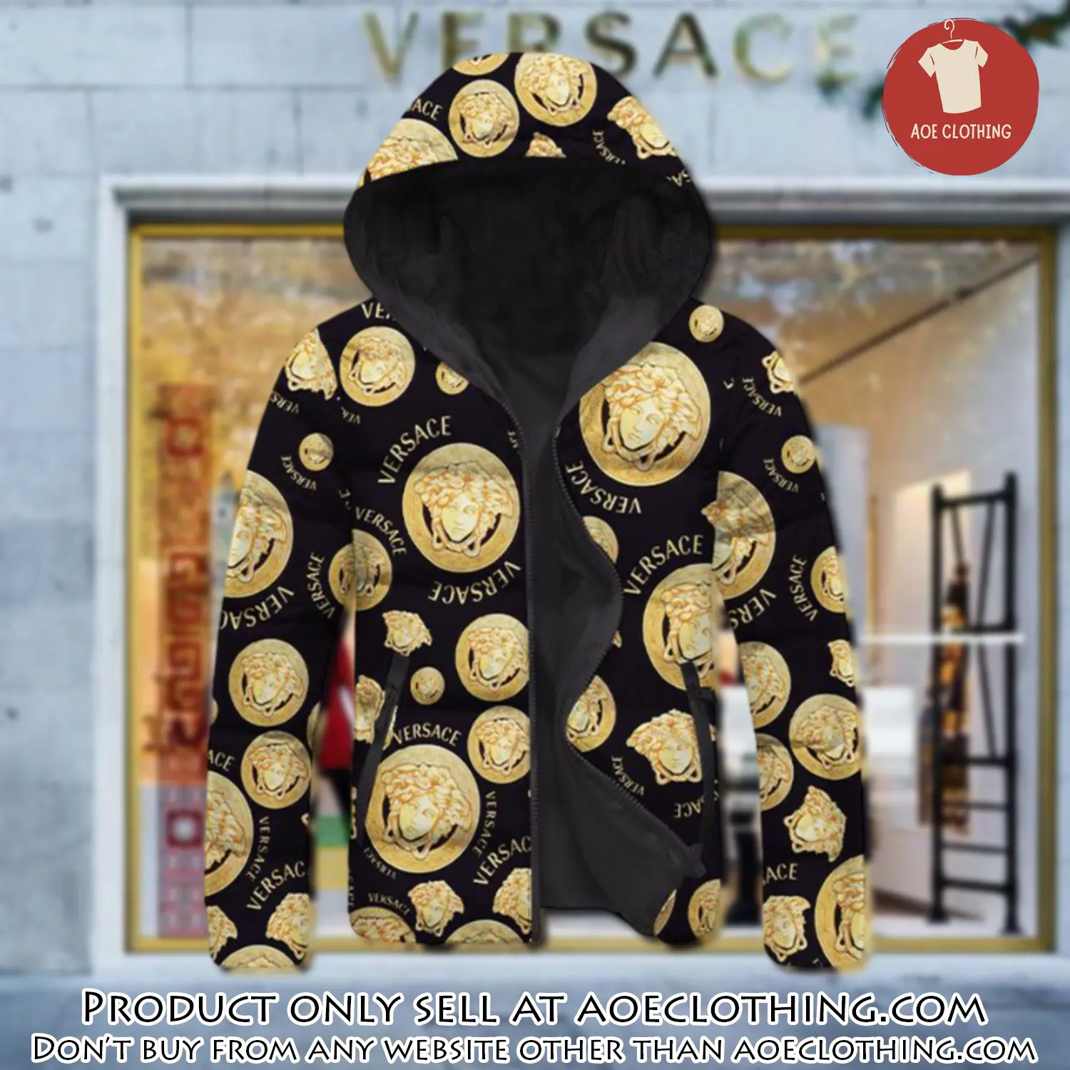 Versace downfilled coat ultralight down jacket outdoor jacket warm outwear dfj1021 aoe2152757